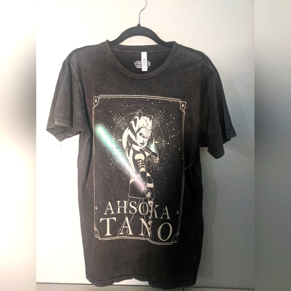 Disney Star Wars Clone Wars Ashoka Graphic Cotton Tshirt Grey Geek - Picture 1 of 9